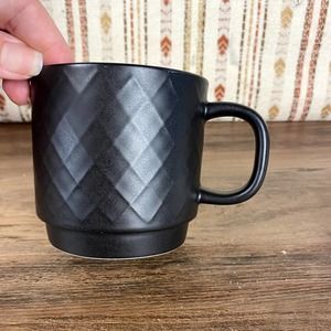 Starbucks Black Diamond Pattern Mug Matte Textured Ceramic Quilted Mug 2013